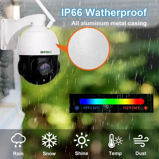 Alt view image 6 of 7 - SV3C PTZ Security IP Camera Outdoor, 20X Optical Zoom 5MP Dual Band 2.4G 5GHZ WiFi Home Cameras Support Onvif, RTSP Browser Viewing, Humanoid Detect, Metal Shell Waterproof, 2-way Audio,SD Card Record