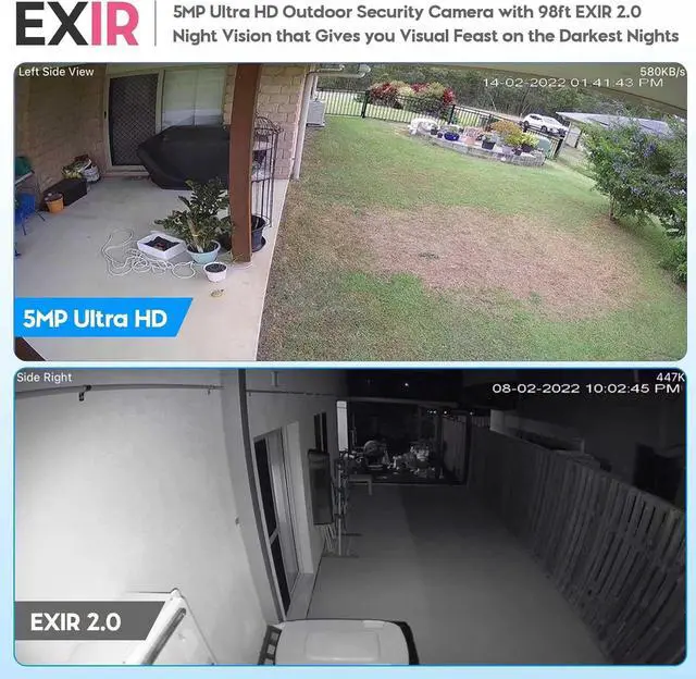 Alt view image 4 of 7 - VIKYLIN 5MP Turret POE Camera, 5MP@30fps Outdoor IP Camera with 2-Way Audio, SD (512GB),Human/Vehicle Detection,98ft NightVision,IP67 Security Surveillance Cameras