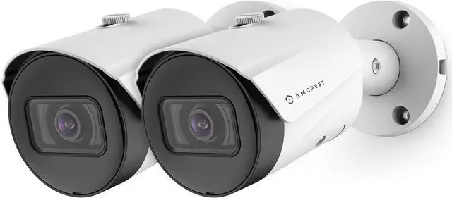 Main image of Amcrest 2-Pack UltraHD 5MP Outdoor POE Camera 2592 x 1944p Bullet IP Security Camera, Outdoor IP67 Waterproof, 103° FOV, 2.8mm Lens, 98.4ft Night Vision, 5-Megapixel, IP5M-B1186EW-28MM (White)