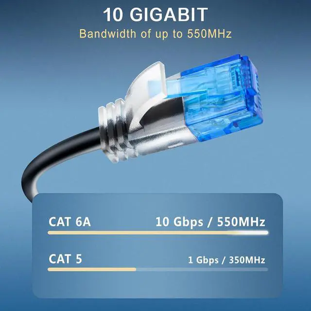 Alt view image 6 of 6 - Cat6a Ethernet Cable - 0.5ft (24-Pack), 10Gbps Data Center Patch Cable, Black