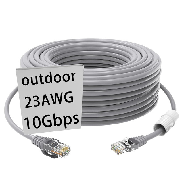 100ft CAT-6 23AWG Outdoor Direct Burial Shielded Ethernet Cable - Waterproof UV Rated