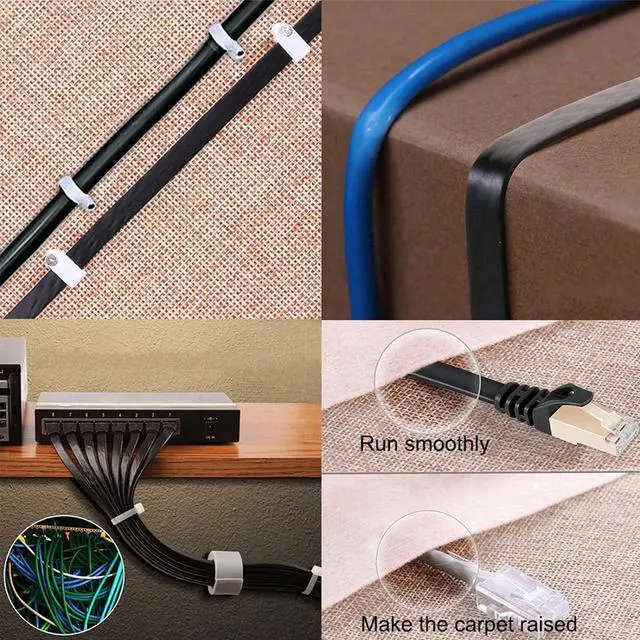 Alt view image 6 of 7 - BUSOHE Cat 8 Ethernet Cable 25 FT, 40Gbps 2000MHz Cat8 High Speed Flat Internet Network Patch Cord, SFTP Shielded LAN Wire with Gold Plated RJ45 Connector for Outdoor&Indoor, with Clips- 25FT Black