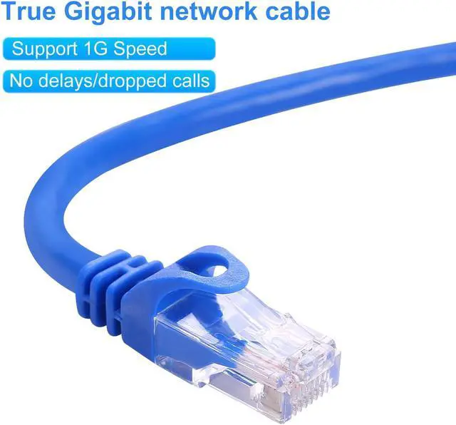Alt view image 3 of 7 - CAT 6 Ethernet Cable 50 FT, Indoor High-Speed 10Gbps Snagless Long CAT6 50 FT Ethernet Cable for Internet, Router, Modem, Gaming, PlayStation, Xbox, POE Camera, Blue (50 Feet)