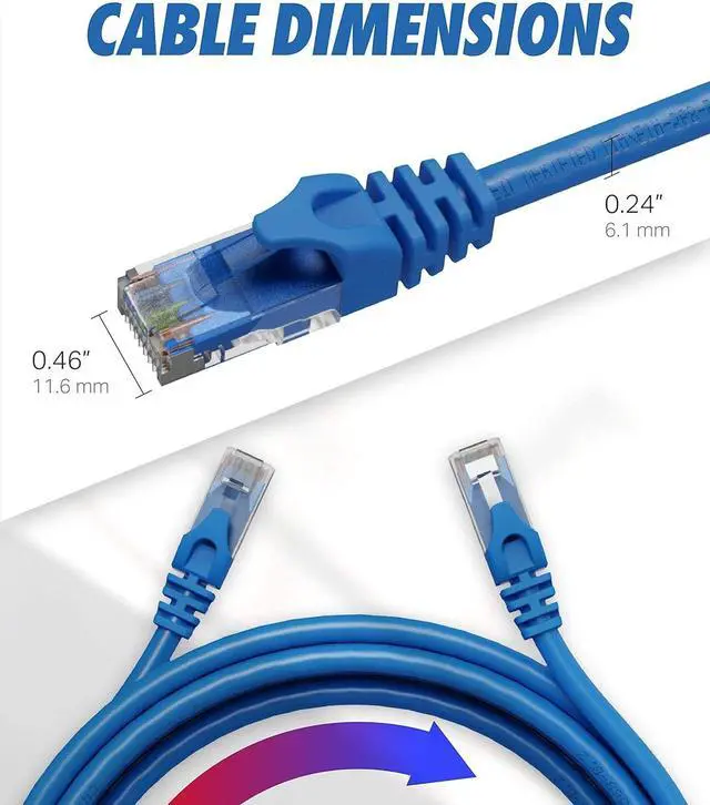 Alt view image 3 of 7 - Cat6 Ethernet Cable, 10 Feet(6 Pack) LAN, utp Cat 6, RJ45, Network Cord, Patch, Internet Cable - 10 ft