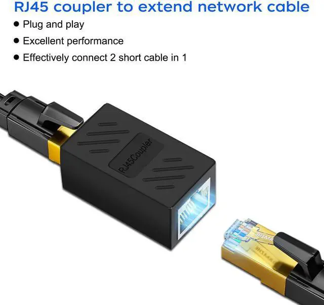 Alt view image 2 of 7 - RJ45 Cat6 Coupler Ethernet Extender Connector, 6 Pack in Line Coupler for cat7 cat6 cat5e cat5 Ethernet Cable Extender Female to Female (Black)
