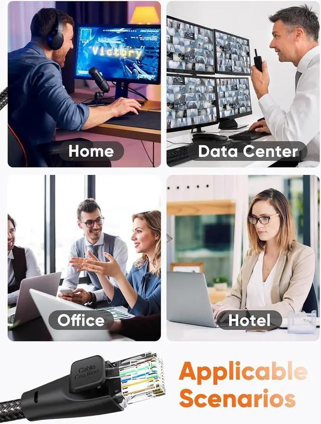 Alt view image 6 of 7 - CableCreation Cat 6 Ethernet Cable Braided Cat6 Gigabit High Speed 1000Mbps Internet Cable RJ45 Network LAN Cord Compatible with PC PS5 PS4 PS3 Xbox Smart TV Router, 15FT