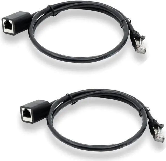Main image of PoE Texas Cat6 Ethernet Extension Cable 3 Ft - Male to Female Ethernet Cable Extender for Cat5, Cat 6, Cat6e Standards - Internet Cable Ethernet Extender Adapter with Shielded RJ45 Port (Blue, 2 Pack)