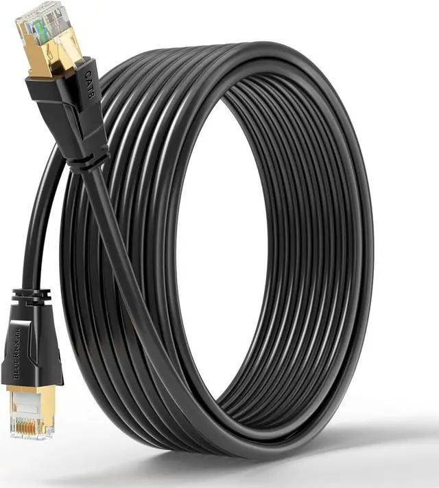 Main image of BlueRigger CAT 8 Outdoor Ethernet Cable - 50FT (RJ45, 40Gbps, 2000MHz, Weatherproof, UV Resistant CAT8 Internet Cable) High Speed LAN Network Cable - Compatible with Game Consoles, HDTV, Router, PC