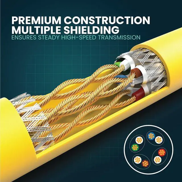 Alt view image 2 of 7 - LINKUP Cat 8 Ethernet Cable | Long Internet Cord | High Speed LAN Connection | RJ45 connectors | Use with Cat 5/ Cat 6/ Cat 7 | Optimal for Gaming