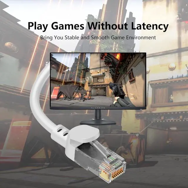 Alt view image 7 of 7 - Cat 6 Outdoor Ethernet Cable 50 ft, Support Cat8 Cat7 Network, 10Gbps 24AWG Pure Copper, Direct Burial Waterproof In-Ground UV Resistant LAN Internet Patch Cable for Router, Modem, PS4/5, Xbox, Gaming