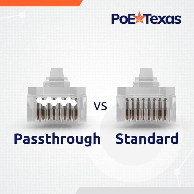 Alt view image 5 of 6 - PoE Texas RJ45 Connectors Standard - 100 Pack - Crimp Style Network Cable Ethernet Connector RJ45 Ends for Cat 6 RJ45 Connector Jack - Cat6 Connector