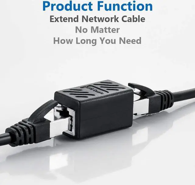 Alt view image 2 of 7 - RJ45 Coupler 5 Pack Shielded Inline Gigabit Ethernet LAN Internet Network Patch Couplers Connectors for Cat7/Cat6a/Cat5e Ethernet Cable Extender Adapter Female to Female  Black