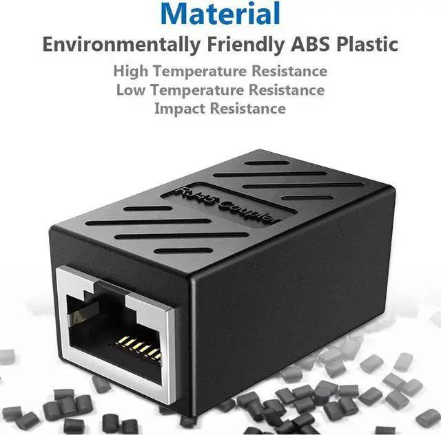 Alt view image 5 of 7 - RJ45 Coupler 5 Pack Shielded Inline Gigabit Ethernet LAN Internet Network Patch Couplers Connectors for Cat7/Cat6a/Cat5e Ethernet Cable Extender Adapter Female to Female  Black