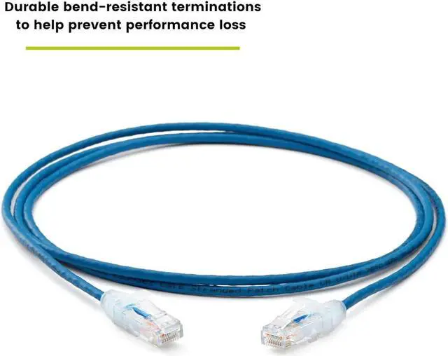 Alt view image 5 of 7 - trueCABLE Cat6 Component Rated Patch Cable, Unshielded U/UTP, CM Rated, UL Listed, PoE++, 28AWG 4/PR, Blue, 5ft, 1 Pack