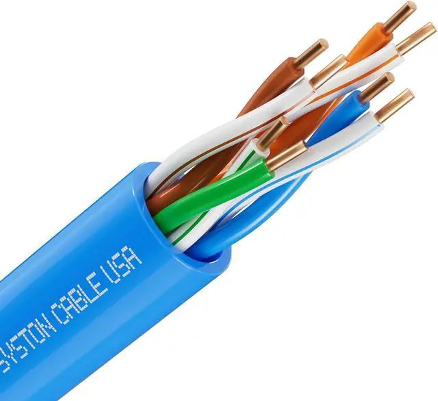 Alt view image 2 of 7 - Cat 5e Ethernet Network Cable - 50 FT350MHz 24AWG Solid Bare Copper Wire Outdoor/Indoor, Bulk No Ends 10 Ft to 1000 Ft Available, Heat Resistant Riser Rated - CMR
