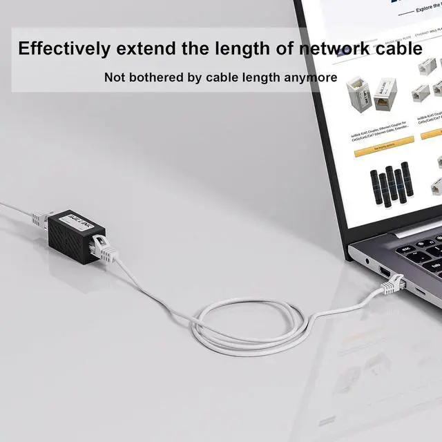 Alt view image 3 of 7 - Iwillink RJ45 Coupler 10-Pack, Ethernet Coupler, RJ45 Connector for Cat6/Cat5e/Cat5 Ethernet Cable, Extender Adapter Female to Female, Black