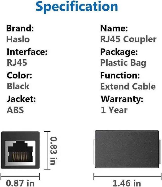 Alt view image 6 of 7 - RJ45 Coupler 5 Pack Shielded Inline Gigabit Ethernet LAN Internet Network Patch Couplers Connectors for Cat7/Cat6a/Cat5e Ethernet Cable Extender Adapter Female to Female  Black