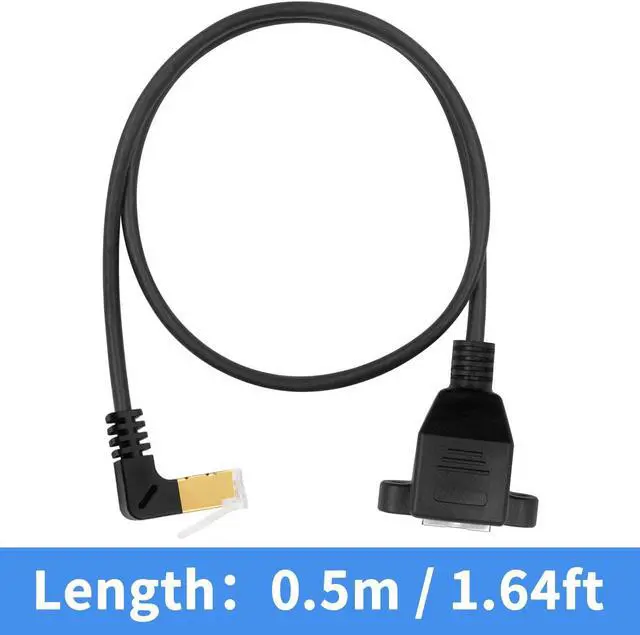 Alt view image 7 of 7 - Duttek Cat8 90 Degree Network Extend Cable 1.65FT/50cm, 40Gbps Extreme Thin Up Angled RJ45 Male to Female Ethernet Adapter Cable with Screw Panel Mount, for Hub, Routers, etc