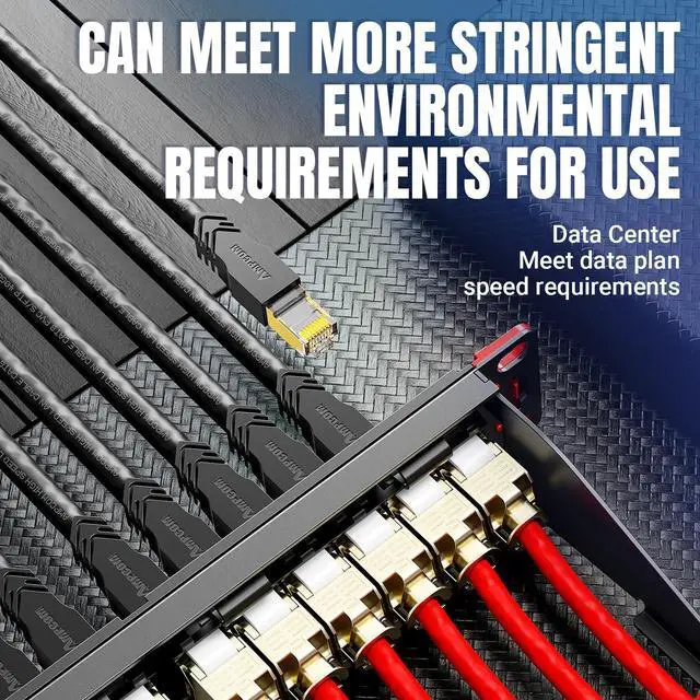 Alt view image 6 of 7 - AMPCOM 6.6ft Cat8 Ethernet Cable Ultra Flexible, Super Soft Network Patch Cord High Speed 40Gbps 2000Mhz S/FTP Double Shielded LAN Cable for Gaming, PS5, PoE, 5G Internet, Router, Black