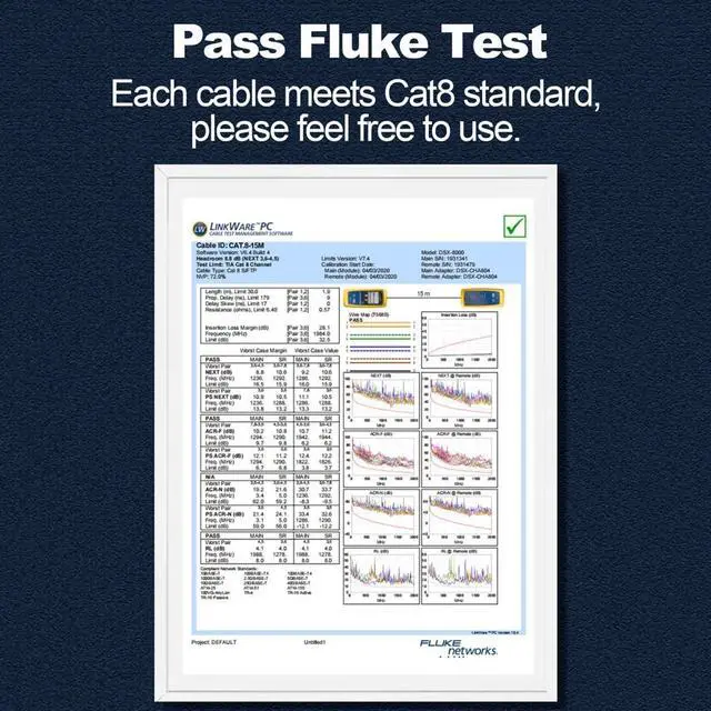 Alt view image 6 of 6 - Cat8 Ethernet Cable 20Ft S/FTP Outdoor&Indoor Heavy Duty High Speed 26AWG Internet Network 40Gbps 2000Mhz RJ45 Shielded Connector Weatherproof LAN Cable