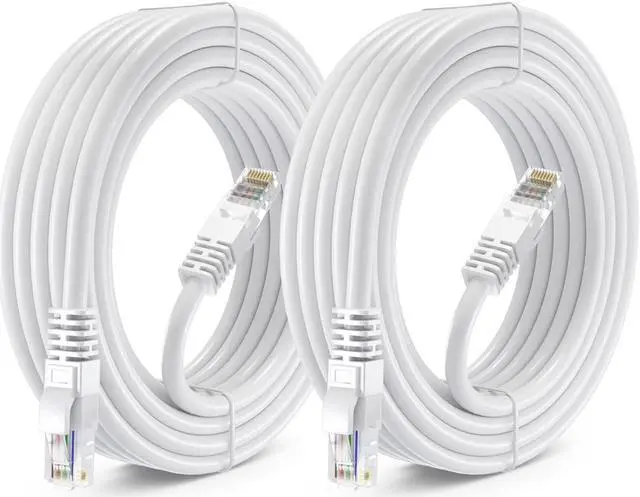 Main image of Maximm Cat 6 Ethernet Cable 20 ft (2-Pack) - High-Speed LAN Cable, Internet Cable, Patch Cable, and Network Cable - UTP, 10Gbps, 550MHz Ethernet Cord - White
