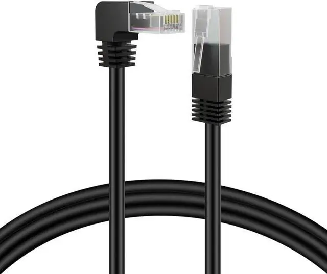 Main image of TNP Cat6 Ethernet Cable (Right Angle Up, 10 FT) RJ45 90 Degree Network Connector 250 MHz 10 Gigabit Gold Plated Patch Plug Wire LAN Cord for PS4 Fire-Stick Xbox One Smart TV Gaming & Computer