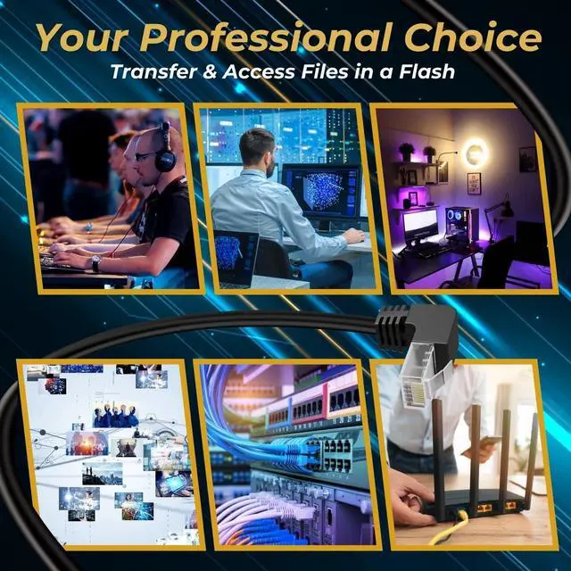 Alt view image 6 of 7 - TNP Cat6 Ethernet Cable (Right Angle Up, 10 FT) RJ45 90 Degree Network Connector 250 MHz 10 Gigabit Gold Plated Patch Plug Wire LAN Cord for PS4 Fire-Stick Xbox One Smart TV Gaming & Computer