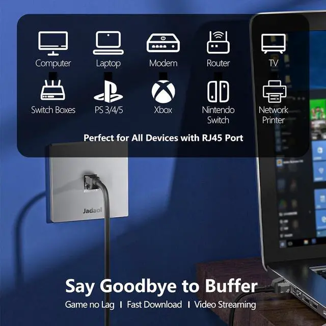 Alt view image 6 of 7 - Cat 6 Outdoor Ethernet Cable 50 ft, 24AWG 10Gbps Support Cat8 Cat7 Network, Pure Copper, Direct Burial Waterproof Underground Anti-UV (1Ft 3Ft 5Ft 10Ft 15Ft 20Ft 30Ft 50Ft 60Ft 75Ft 100Ft 150ft 200ft)