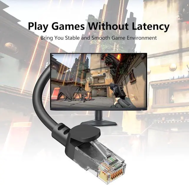 Alt view image 7 of 7 - Jadaol Cat6 Ethernet Patch Cables 3ft 5-Pack, 10Gbps 24AWG Pure Copper RJ45 Cat6a Patch Cable, Support Cat8/7 Network, Outdoor&Indoor Rated for Patch Panel to Switch, Server, Router, Modem, PC - Black