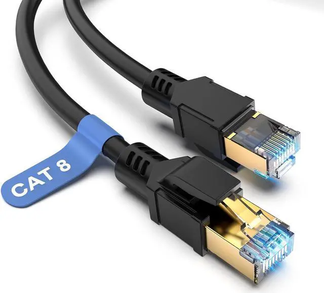 Main image of Cat 8 Ethernet Cable 25 FT, High Speed Network Cable 40Gbps 2000MHz, 26AWG Heavy Duty LAN Cable Shielded in Wall, PE Jacket for Modem Router, Indoor&Outdoor