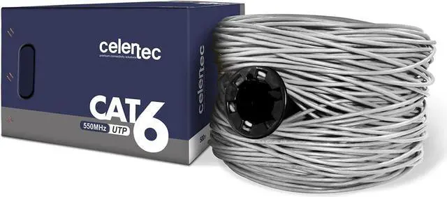Alt view image 5 of 6 - CAT6 Ethernet Cable, 500ft, 23AWG Solid Bare Copper, Unshielded Twisted Pairs(UTP), 550MHz, ETL Listed &CMR Riser Rated, Indoor, Bulk Ethernet Cable -Grey