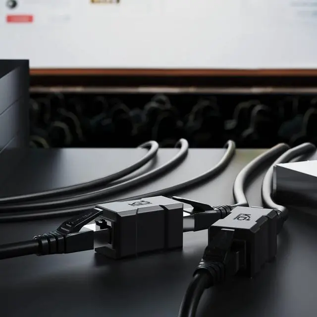 Alt view image 5 of 6 - 5× RJ45 coupler with extra shielding Network cable connector & Ethernet cable extender (two RJ45 jacks, easy way to connect/extend Ethernet cables, CAT 6A for up to 10Gbit/s, black)  by CableDirect