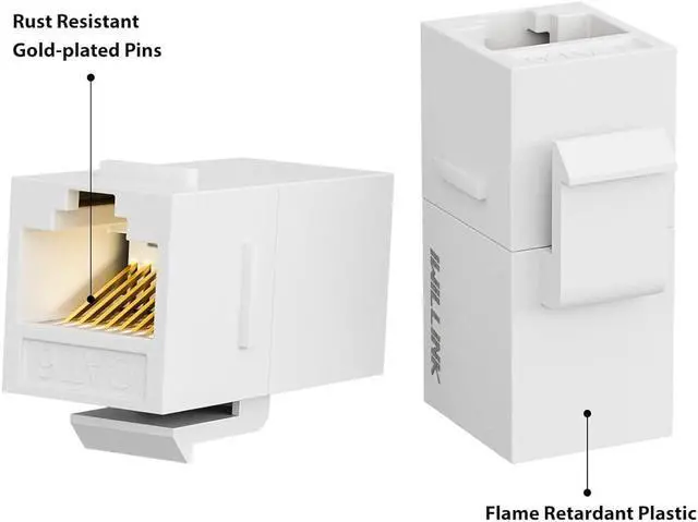 Alt view image 7 of 7 - iwillink RJ45 Cat6 Keystone Coupler 25-Pack, Female to Female Cat6 Keystone Jack, UTP Keystone Coupler Insert,keystone jack, White