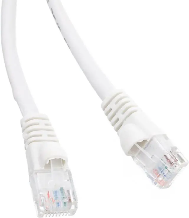 Main image of 100 Foot White Cat6a Ethernet Patch Cable, Snagless/Boot with RJ45 Connector, 500 MHz, 24 AWG, UTP(Unshielded Twisted Pair) Stranded Copper, Internet Patch Cable