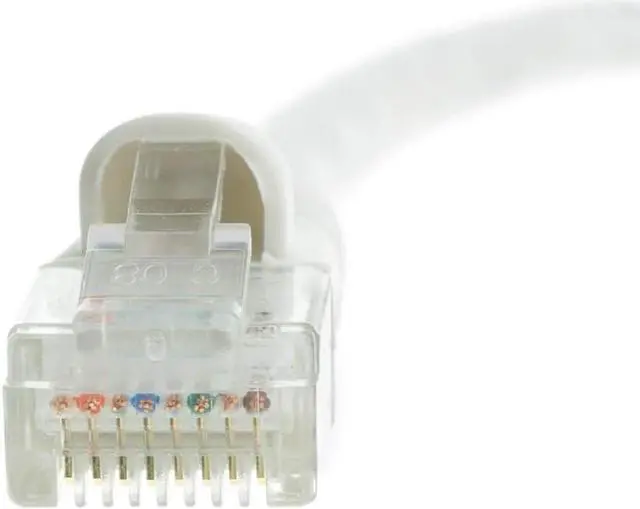 Alt view image 4 of 7 - 100 Foot White Cat6a Ethernet Patch Cable, Snagless/Boot with RJ45 Connector, 500 MHz, 24 AWG, UTP(Unshielded Twisted Pair) Stranded Copper, Internet Patch Cable