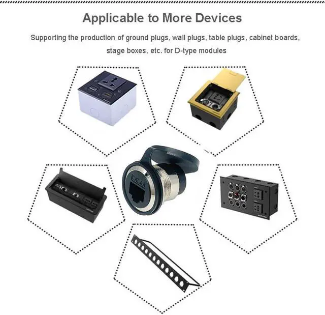 Alt view image 5 of 7 - PENGLIN 2PCS RJ45 CAT6A Panel Mount Connector,CAT6A Ethernet Pass-Through Connector for Industrial Home Network Female to Female with Water/DustPproof Cap
