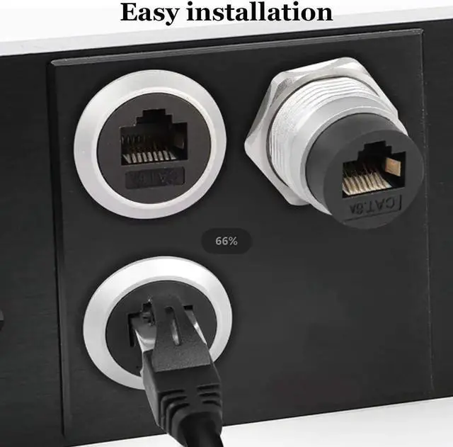 Alt view image 6 of 7 - PENGLIN 2PCS RJ45 CAT6A Panel Mount Connector,CAT6A Ethernet Pass-Through Connector for Industrial Home Network Female to Female with Water/DustPproof Cap