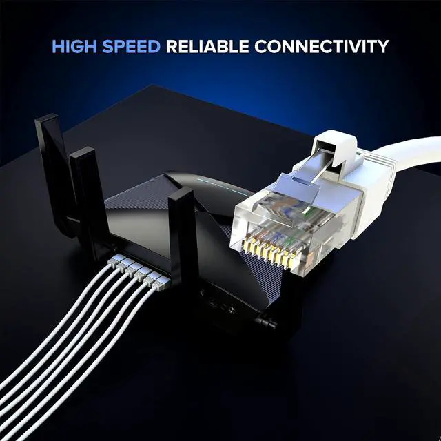Alt view image 2 of 7 - Maximm Cat 6 Ethernet Cable 5 ft (6-Pack) - High-Speed LAN Cable, Internet Cable, Patch Cable, and Network Cable - UTP, 10Gbps, 550MHz Ethernet Cord - White