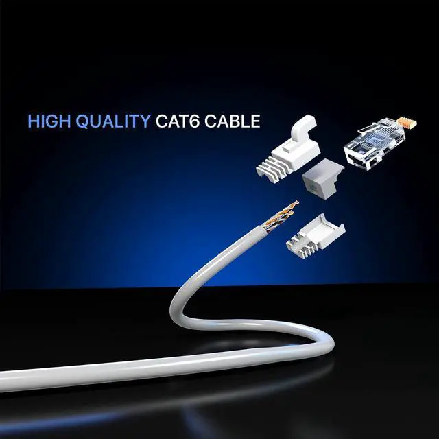 Alt view image 3 of 7 - Maximm Cat 6 Ethernet Cable 5 ft (6-Pack) - High-Speed LAN Cable, Internet Cable, Patch Cable, and Network Cable - UTP, 10Gbps, 550MHz Ethernet Cord - White