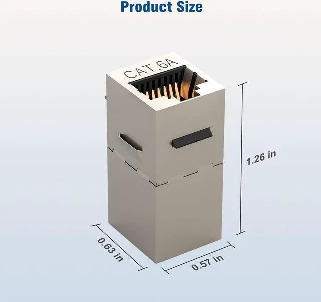 Alt view image 5 of 6 - FGB 10 Pack Cat6a Shielded Keystone Coupler, Female to Female RJ45 Keystone Jack, Ethernet Keystone Coupler in Silver