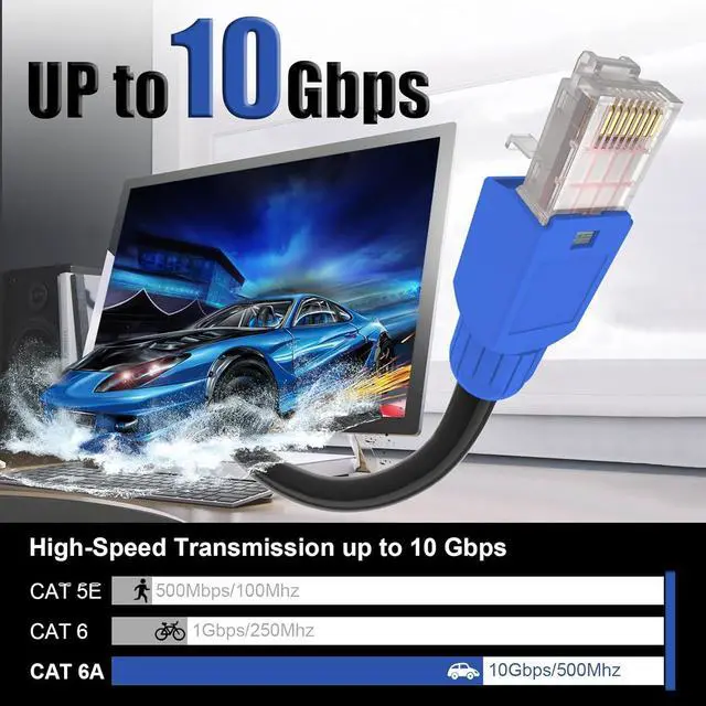 Alt view image 3 of 7 - VCELINK RJ45 Connector Tool-Free, CAT6A Field Termination Plug, Gold Plated Modular Plug, UTP CAT6A Connector Toolless for 23 to 26 AWG Network Cable, 6 Pack, Blue