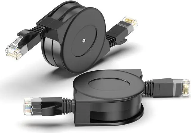 Main image of Retractable Ethernet Cable Cat6 5.9 ft Ethernet Cable 2 Pack Flat LAN Cable High Speed Outdoor Ethernet Patch Cord for Laptop Travel (5.9 feet(1.8M))