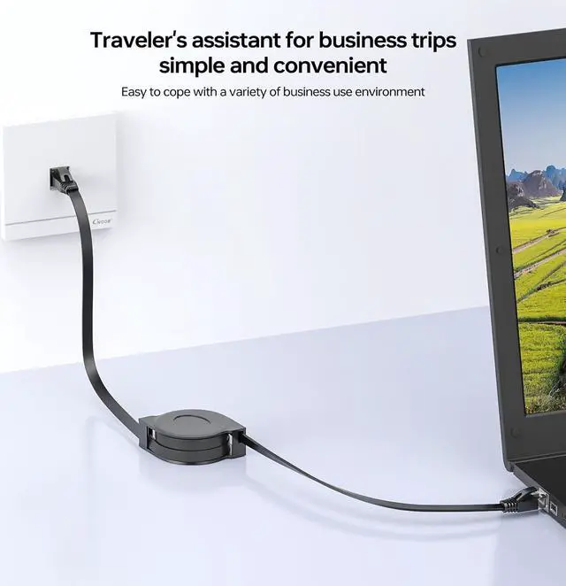 Alt view image 4 of 7 - Retractable Ethernet Cable Cat6 5.9 ft Ethernet Cable 2 Pack Flat LAN Cable High Speed Outdoor Ethernet Patch Cord for Laptop Travel (5.9 feet(1.8M))