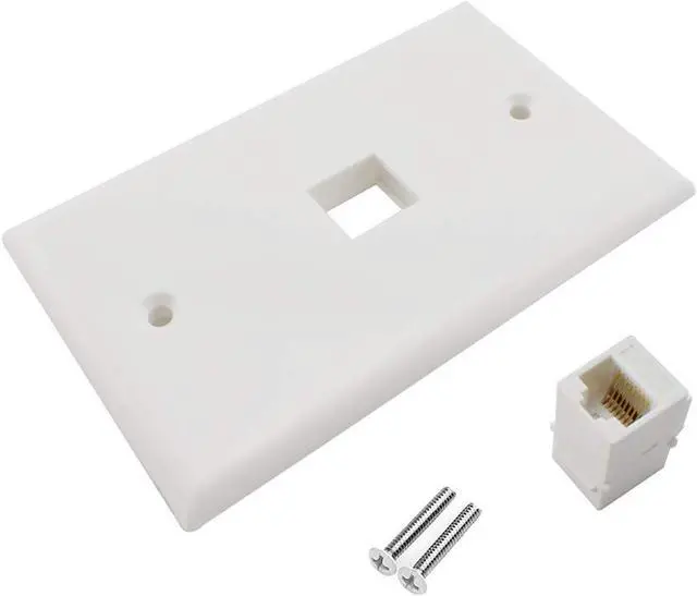 Alt view image 5 of 6 - CAT.6 RJ45 Ethernet Wall Plate, OZXNO 1-Pack RJ45 Female to Female Keystone Jack Wallplate Removable Cat6 Inline Coupler Faceplate with Low Voltage Mounting Bracket Device (1 Port)