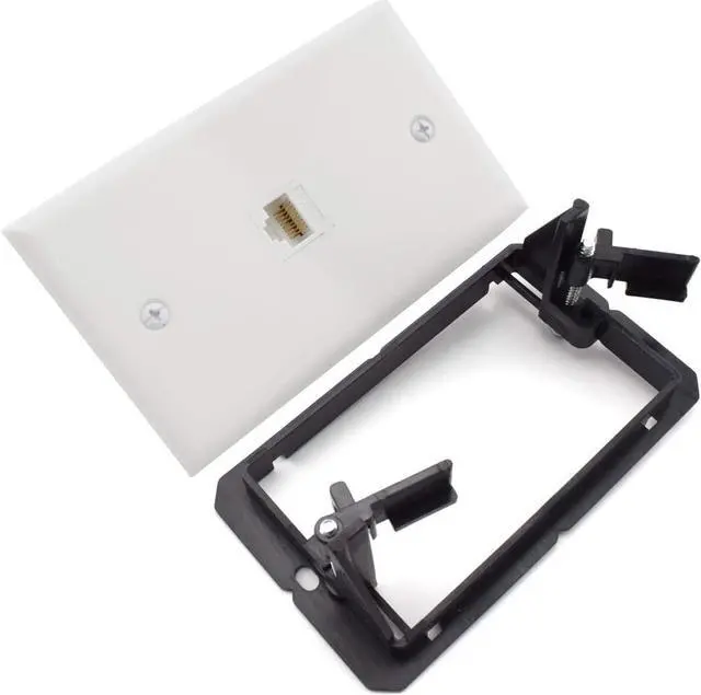 Alt view image 6 of 6 - CAT.6 RJ45 Ethernet Wall Plate, OZXNO 1-Pack RJ45 Female to Female Keystone Jack Wallplate Removable Cat6 Inline Coupler Faceplate with Low Voltage Mounting Bracket Device (1 Port)