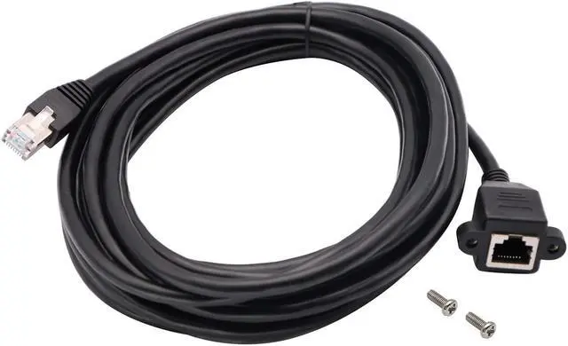 Alt view image 6 of 7 - RJ45 Ethernet Cable Cat 6 Female to Male Shielded Ethernet Network Connector Screw Panel Mount Extension Cable for Router, Modem (3M/10ft)