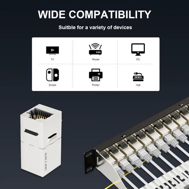 Alt view image 2 of 6 - iwillink 10Gbps Patch Panel 12 Port, RJ45 Through Coupler Cat7 Patch Panel STP Shielded with Back Bar, 10'' Wallmount or Rackmount, Compatible with Cat5, Cat5e, Cat6, Cat6A, Cat7 Cabling
