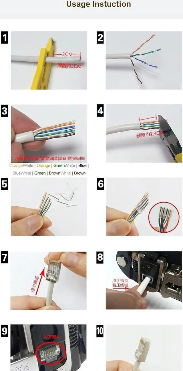 Alt view image 6 of 6 - 50 Pcs Cat6 RJ45 Connectors, Cat6 RJ45 Plugs, Cat6 2-Piece Metal Shielded RJ45 Ends FTP 8P8C Modular Network Plug Connector