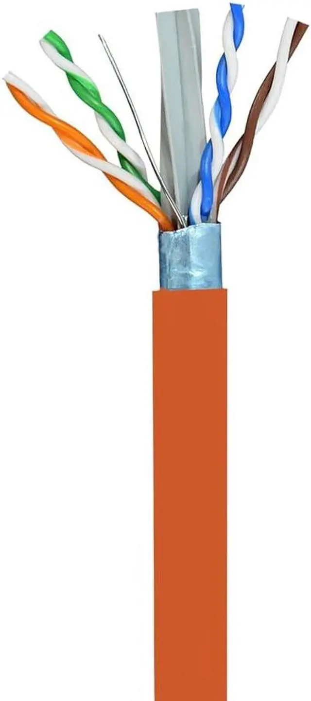 Alt view image 2 of 7 - Elite Cat6 Shielded Riser (CMR), 1000ft, F/UTP 23AWG, Solid Bare Copper, 550MHz, UL Certified, UL-LP Certification, Bulk Ethernet Cable Reel, Orange