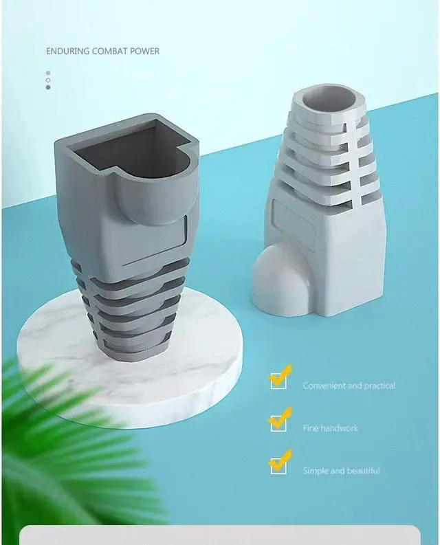 Alt view image 5 of 6 - 50 Pcs Cat5 Cat5E Cat6 Strain Relief Boot, RJ45 Plug Connector Cover Modular Network Plug Connector Cap Cable Connector Boots, Yellow
